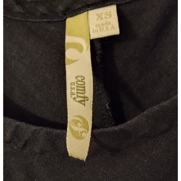 COMFY USA Dress Linen Black SZ XS Made in USA Mini - Picture 4 of 6